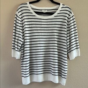 J. Crew striped linen blend knit top